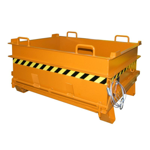 STEIN HGS Baustoffcontainer BC, mit Steinklammer-Entriegelung und Bodenentleerung, RAL 2000 gelborange, Höhe 700 mm, lackiert, 79395.0011