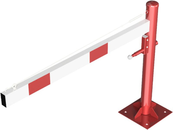 Schake Drehschranke mit Seilzugverstärkung, für Dübel Befestigung, Schrankenbaumlänge: 1500 mm, für Vorhangschloss, 4113_15VBP