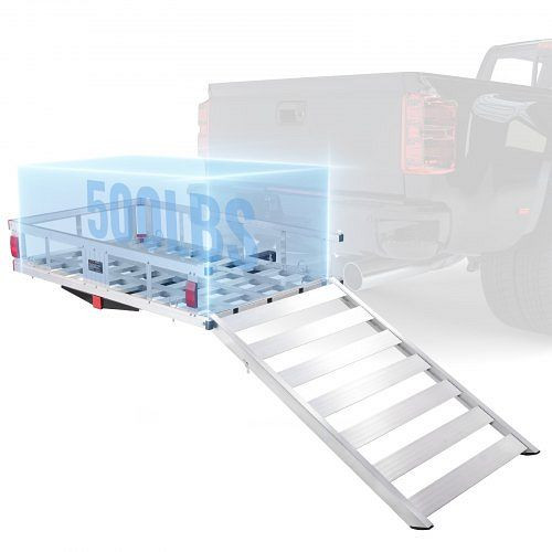 VEVOR 1270 x 750 x 220 mm Gepäckträger mit Anhängerkupplung Wildträger Heckträger, 226,8 kg Ladekapazität, Montierter Gepäckkorb, CHXLK47286500HPGUV0