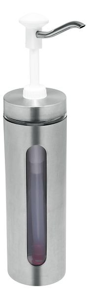Gastro-Inox Dosierspender mit Sichtfenster und weißem Druckknopf, 503.116