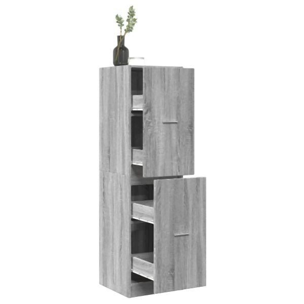 vidaXL Apothekerschrank Grau Sonoma 40x41x144,5 cm Holzwerkstoff, 3309641