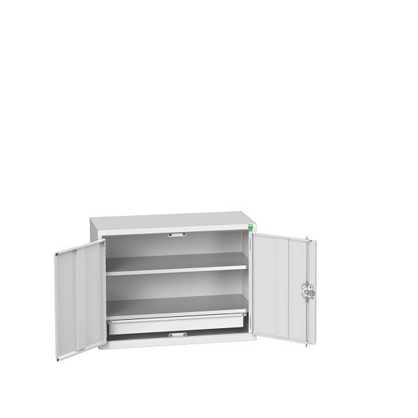 bott verso Economy Schrank, mit 2 Fachböden und 1 Schublade, BxTxH: 800 x 350 x 600 mm, Lichtgrau / Lichtgrau, 16929103.16