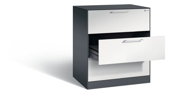 C+P Karteischrank Asisto, H1010xB800xT600mm, Farbe: Schwarzgrau / Lichtgrau, Bügelgriff, 146243-322 S10038