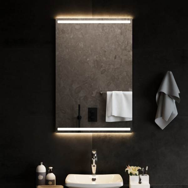 vidaXL LED-Badspiegel 60x90 cm, Glas, 3154069, 8720845666439