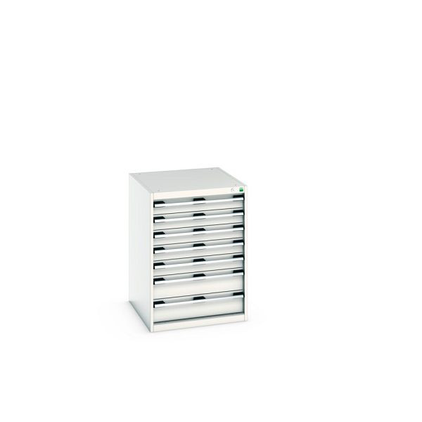 bott cubio Schubladenschrank bestückt, mit 7 Schubladen, BxTxH: 650x750x900mm, RAL 7035/7035, Lichtgrau, 40027090.16V