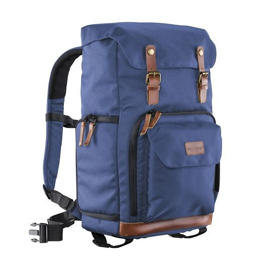 Mantona Fotorucksack Luis blau, Retro, 1021503, 4056929215038