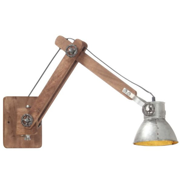 vidaXL Wandleuchte Industrie-Stil Silbern Rund E27, 320575