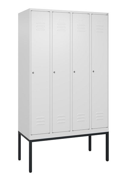 C+P Umkleidespind Classic PLUS, Gestell, 4 Abteile, 2120x1200x500mm, 9016/9016, Zylinderschlösser, 0800307-40 S10029