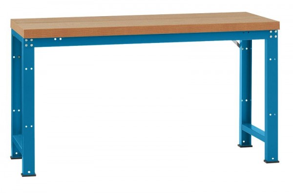 Manuflex Grundwerkbank PROFI Standard mit Blechbelagplatte, BxTxH = 2000 x 700 x 840 mm, Brillantblau, WP3036.5007