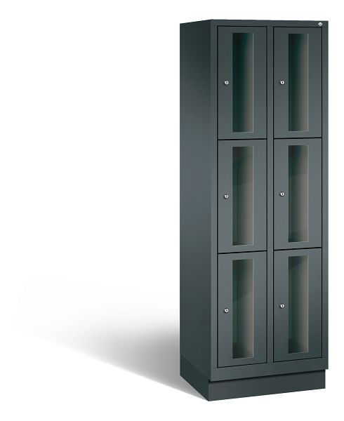 C+P Schließfachschrank Classic, 6 Fächer, H1800xB610xT500 mm, Anthrazit, 8020A203 S10028