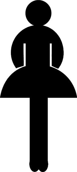 Schilder Klar WC-Kennzeichnung Ausgestanzte Symbole: Damen, 52x120 mm Folie selbstklebend, 3200/00