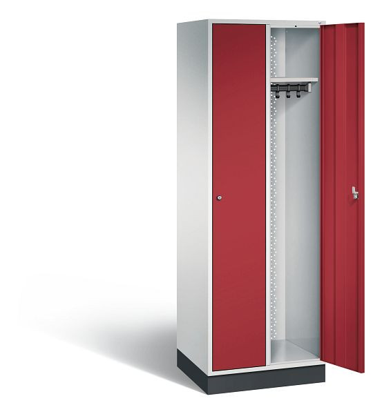 C+P Garderobenschrank Intro, H1950xB620xT490mm, Farbe: Lichtgrau / Rubinrot, 8170-201 S10002