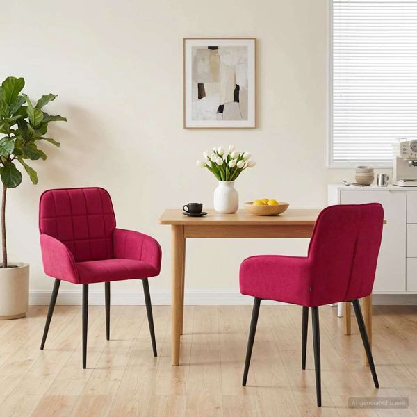 vidaXL Esszimmerstühle 2-teilig Samt Weinrot 57 x 50 x 85 cm, 42034275