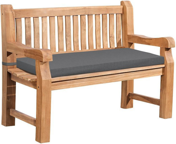 CLP Teakbank Jackson mit Sitzkissen 120 cm teak, dunkelgrau, 327267