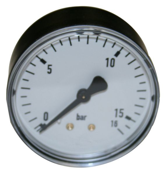 SBN Manometer 0-16 bar, 1/4" Anschluß hinten, 63 mm Durchmesser, 06001