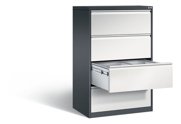C+P Hängeregistraturschrank Acurado, H1357xB787xT590mm, Farbe: Schwarzgrau / Lichtgrau, Griffleiste, 12934-312 S10019