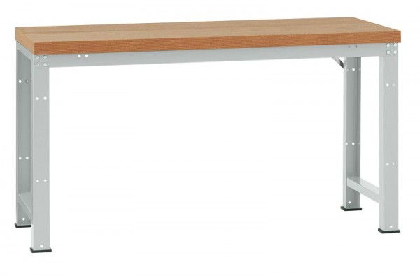 Manuflex Grundwerkbank PROFI Standard mit Multiplexplatte, BxTxH = 2000 x 700 x 850 mm, Lichtgrau, WP3035.7035
