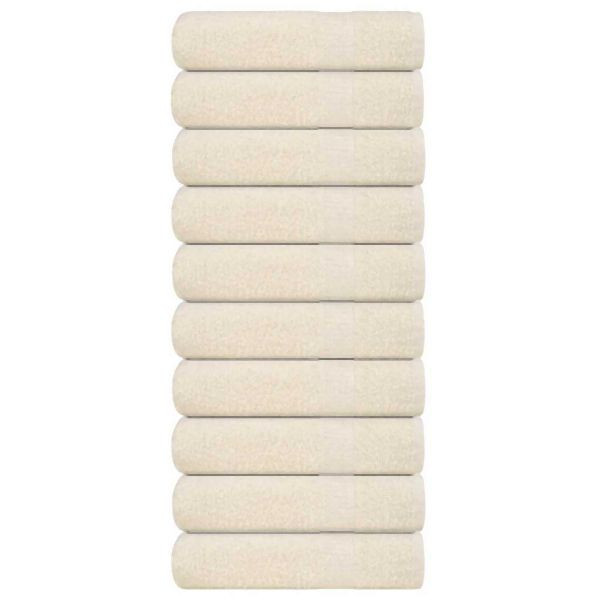 vidaXL Handtücher 10 Stück Creme 50x100 cm 360 g/m² 100% Baumwolle, 137000