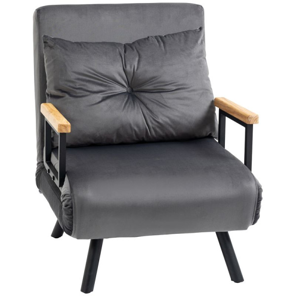 HOMCOM Relaxsessel im Skandidesign, Liegesessel, Lesesessel, inkl. Kissen mit Knopfheftung, 839-834V00CG