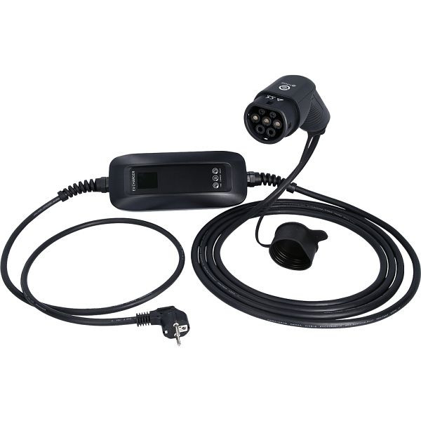 KS Tools Mobile Ladestation, Schuko / Typ 2, LCd, 3,7 kw, 230 v, 6/8/10/15/16 a, 5,7 Meter, 117.7615