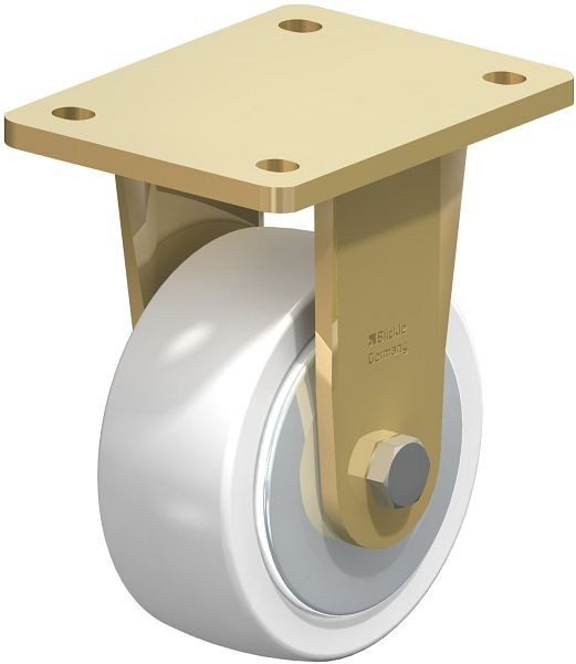 Blickle BS-SPO 127K-FA Stahlgeschweißte Schwerlast-Bockrolle, Polyamid, Weiß, 686253