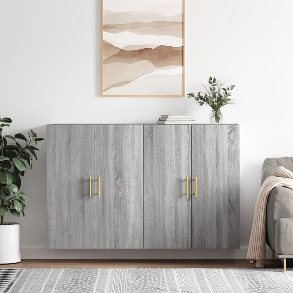 vidaXL Wandschränke 2 Stück Grau Sonoma 69,5x34x90 cm, 3195617
