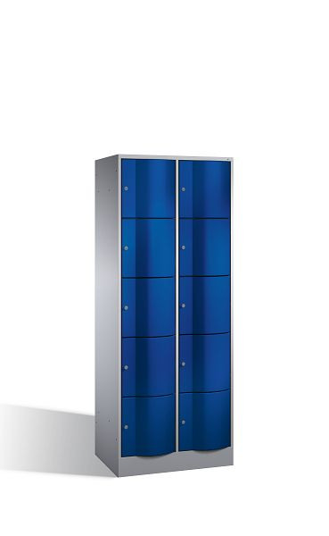 C+P Schließfachschrank Resisto, H1950xB772xT540mm, Farbe: Weißaluminium / Enzianblau, 8570-272 S10712