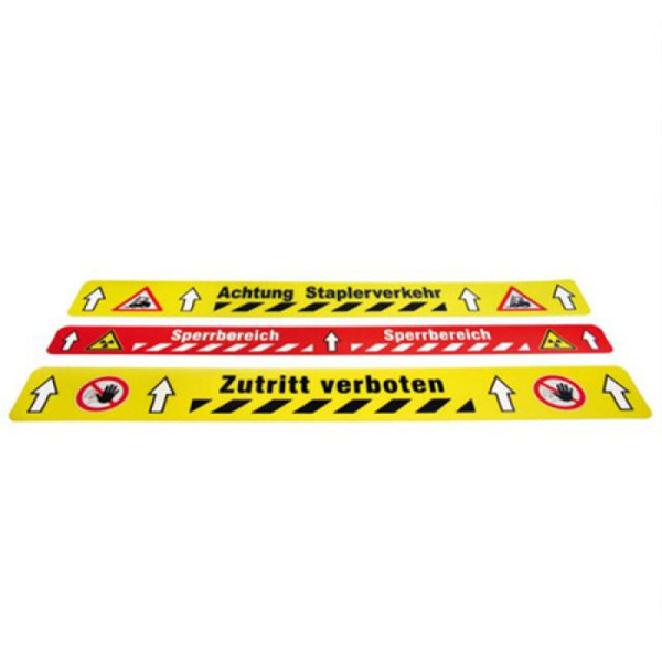Stein HGS Bodenmarkierungsstück -WT-5125- bedruckt, hubwagenüberfahrbar und kratzfest, Sperrbereich (radioaktiv), rot, VE: 5 Stück, Breite: 75 mm, 33941