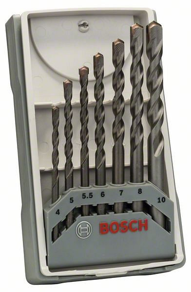 Bosch Betonbohrer CYL-3 Set, Silver Percussion, 7-teilig, 4, 5, 5,5, 6, 7, 8, 10 mm, 2607017083