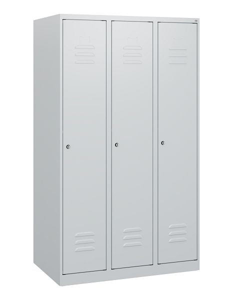 C+P Umkleidespind Classic PLUS, 3 Abteile, 1530x900x500mm, 7035/7035, Zylinderschlösser, 0800005-30 S10017