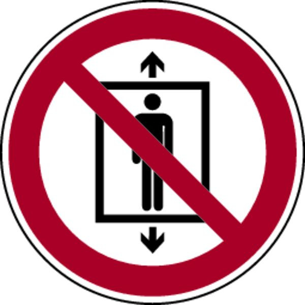 Schilder Klar Verbotszeichen Personenbeförderung verboten DIN EN ISO 7010-P027, 100 mm Folie selbstklebend, 1347/61