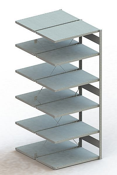 Meta S3 Steckregal CLIP 150 DAR 2500x1000x600 mm, RAL 7035, Bodenanzahl: 2 x 6, 200180823