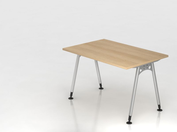 Hammerbacher Schreibtisch A-Fuß 120x80cm, Eiche, Rechteckform, VAS12/E/S