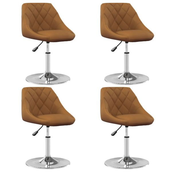 vidaXL Esszimmerstühle 4 Stk. Drehbar Braun Samt, 3088756