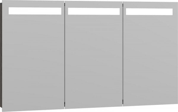 Scanbad Multo Global Spiegelschrank mit Licht, 3 Türen 70x120 cm Pine grau, Steckdose E, S433-117