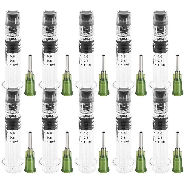 VEVOR Borosilikatglas Spritze Luer Lock 1mL 100 Stück Latexfrei Injektionsspritzen, BLLE1ML100PCSWV5SV0