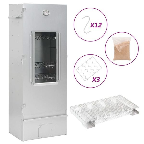 vidaXL Räucherofen mit Kaltrauchgenerator Verzinkter Stahl, 3200770