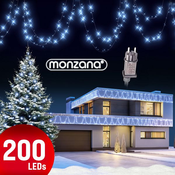 monzana Lichterkette Weihnachten Kaltweiß 20m, 109467