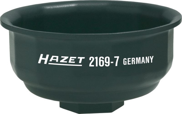 Hazet Ölfilter-Schlüssel, Vierkant hohl 12,5 mm (1/2 Zoll), Außen-14-kant Profil, 77 mm, 2169-7