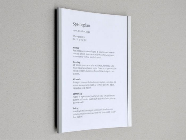 Luno Wandschild zentra DIN A4 Hochformat mit Wechselrahmen, 201041