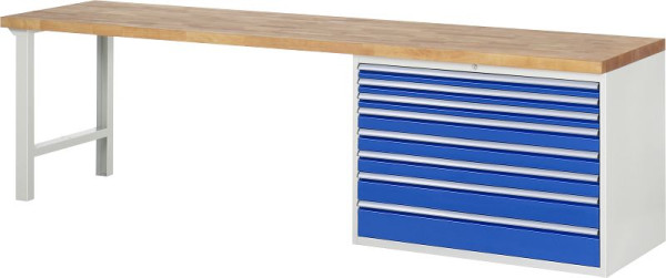 RAU Werkbank Serie 7000 - Modell 7719, B3000 x T700 x H890 mm, Systemunterbau B3000 x T650 x H850 mm, 03-7719A1-307B4M.11