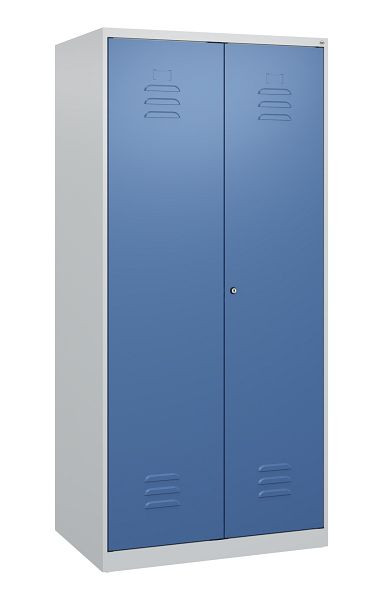 C+P Umkleidespind Classic PLUS SW, 2 Abteile, 1700x800x500mm, 7035/5023, Zylinderschloss, 0800027-22 S10018