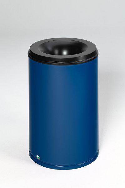 VAR Papierkorb feuersicher, 110 L, Löschkopf schwarz, enzianblau, 3181