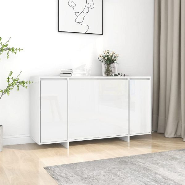 vidaXL Sideboard Hochglanz-Weiß 135x41x75 cm Holzwerkstoff, 809599