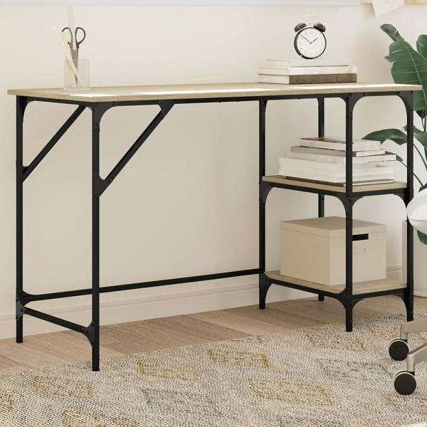 vidaXL Schreibtisch Sonoma-Eiche 120x50x75 cm Metall Holzwerkstoff, 845322