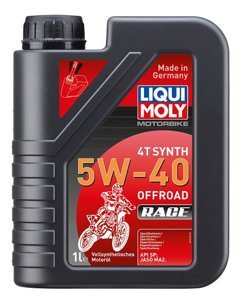 LIQUI MOLY Motoröl Motorbike 4T Synth 5W-40 Offroad Race, Kanister Kunststoff, VE: 1 Liter, 3018