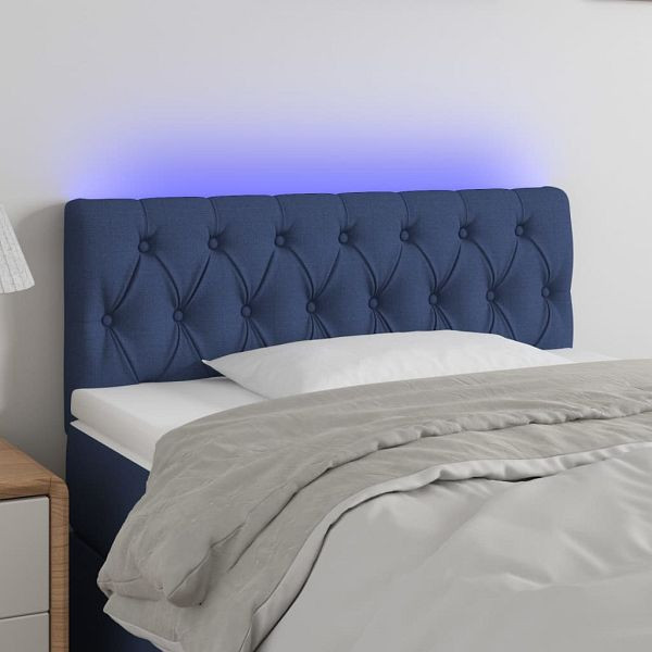 vidaXL LED Kopfteil Blau 100x7x78/88 cm Stoff, 3121944, 8720287285885
