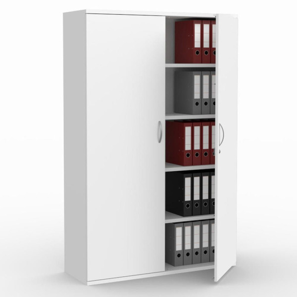 Deskin Flügeltürenschränke MULTI M pro, Dekor weiß, B 1200 x H 1890 x T 420 mm, 294440