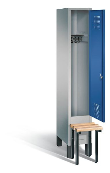 C+P Garderobenschrank Evolo, H1850xB320xT815mm, Farbe: Weißaluminium / Enzianblau, 48030-10 S10085