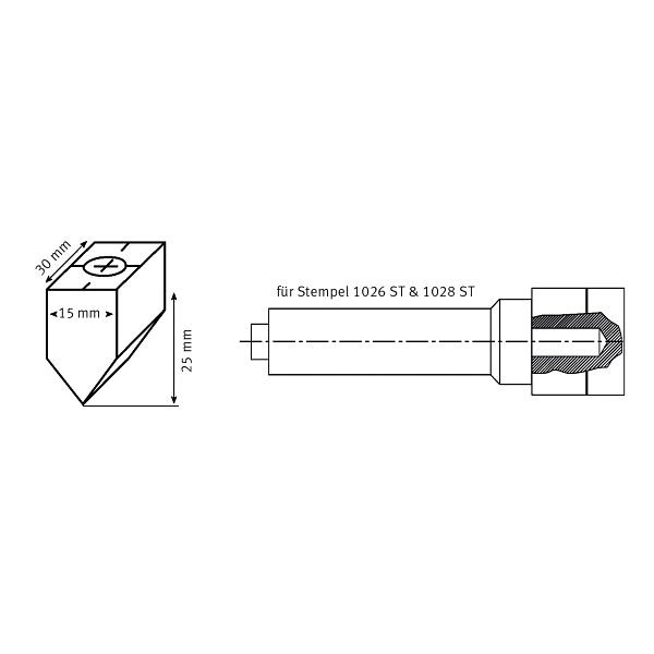 Schweißkraft Ersatz-Kohle 60°, gebohrt mit M 10 Gewinde für 1026 ST und 1028 ST, 1231026AS